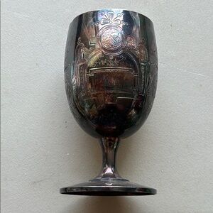 Elegant Silver Goblet with Intricate Design